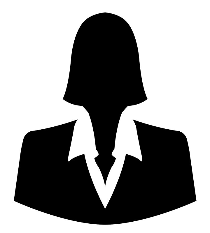 Businesswoman icon as avatar profile picture - isolated on white background